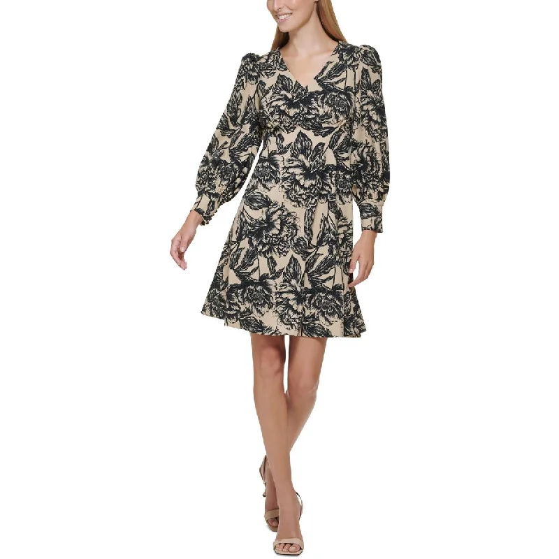 Indian Dresses with Intricacy -Calvin Klein Womens Petites Floral Short Mini Dress