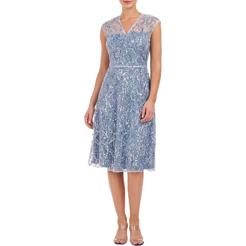 Mother's Day Dresses for Gift -JS Collections Womens Sequin Illusion Cocktail And Party Dress