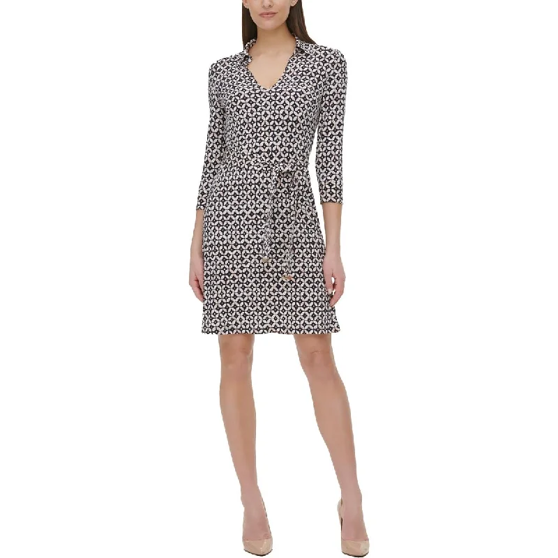 Bohemian Dresses with Tassels -Tommy Hilfiger Womens Print Above Knee Shirtdress