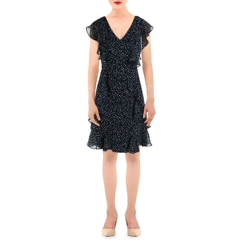 Black Dresses for Versatile -Tommy Hilfiger Womens Chiffon Printed Cocktail And Party Dress