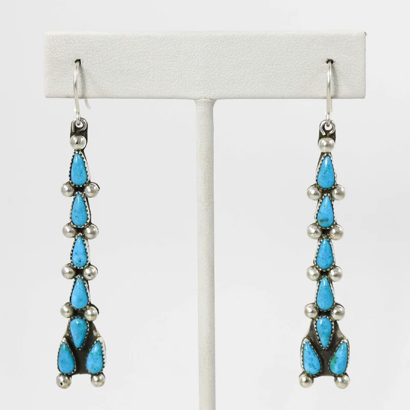 Adjustable Drop Earrings for Custom Fit -Kingman Turquoise Earrings