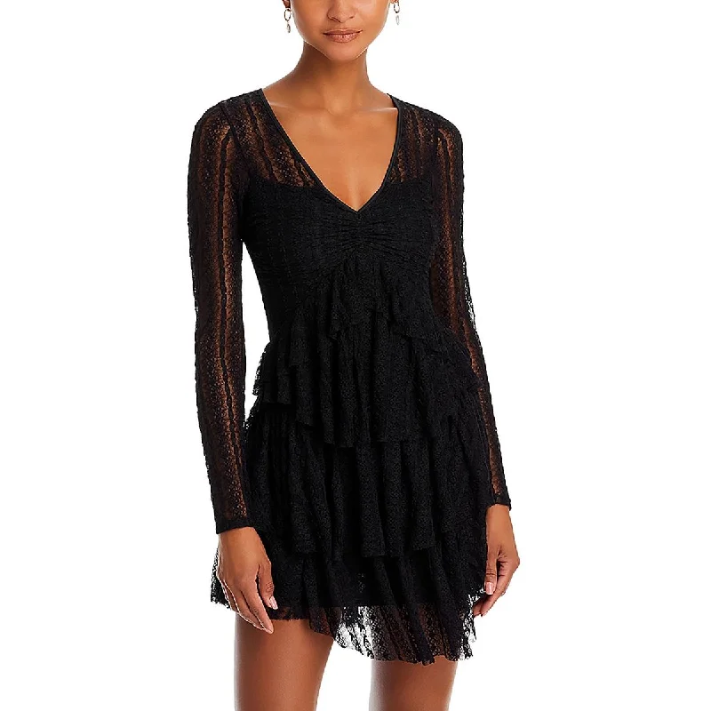 Capri Dresses for Playful -LoveShackFancy Womens Lace VNeck Mini Dress