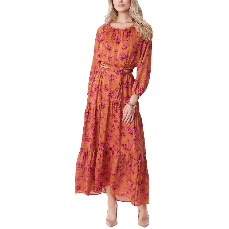 Celtic Dresses with Knotwork -Jessica Simpson Womens Floral Print Braid Tie Maxi Dress