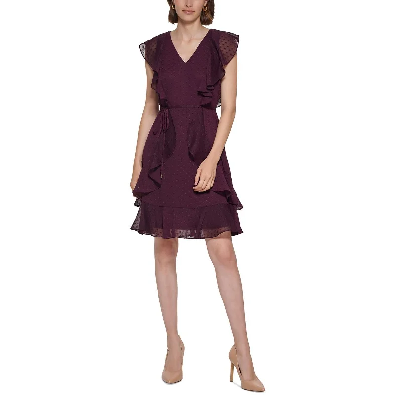 Fringed Dresses for Edgy -Tommy Hilfiger Womens Textured  Fit & Flare Dress