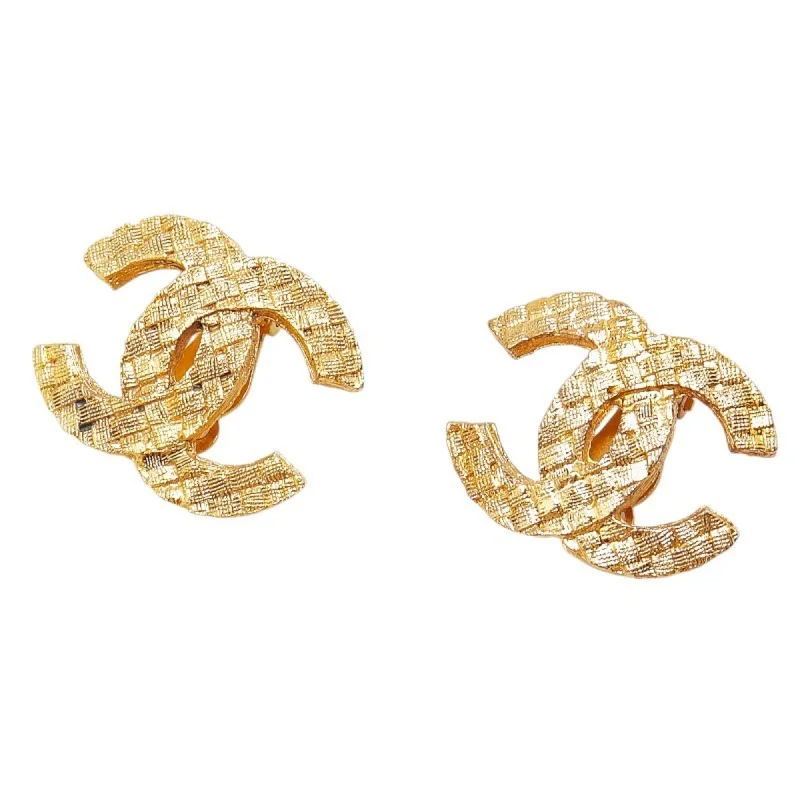 Drop Earrings for Beach Outfit -Chanel   Plating Clip Earrings (Pre-Owned)