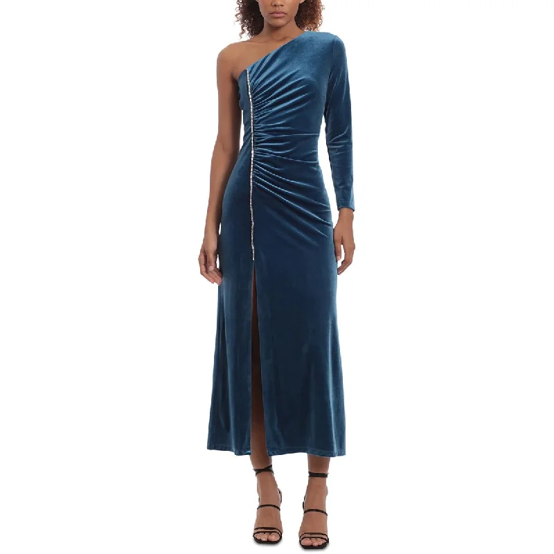 Solid Color Dresses for Simple -Donna Morgan Womens Velvet Mid-Calf Midi Dress