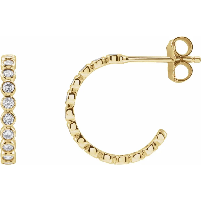 Drop Earrings with Infinity Symbols -14K Gold 3/8ct Lab-Grown Diamond Hoop Earrings Clarity VS, Color F-G