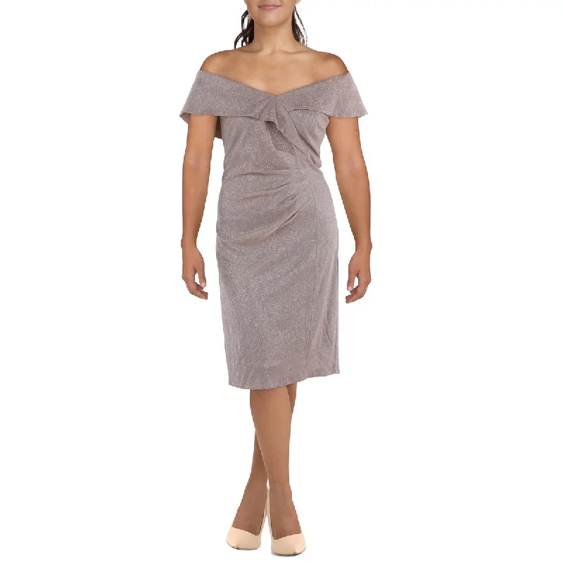 Shift Dresses for Simple Look -X by Xscape Womens Plus Metallic Midi Cocktail And Party Dress