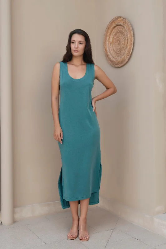 Zippered Dresses for Convenience -Florence Dress - Teal