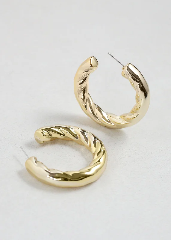 Drop Earrings with Abstract Designs -Twisted Hoop Earrings