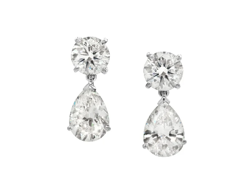 Waterproof Drop Earrings for Outdoor -Beladora 'Bespoke' Diamond Drop Earrings, 5.04 total carats, in Platinum