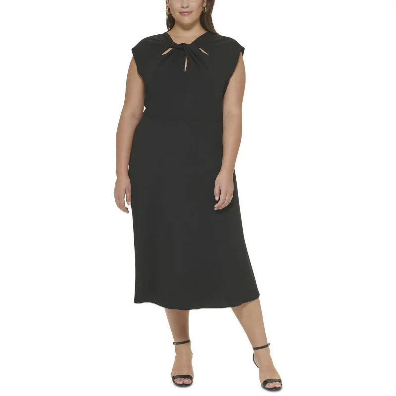 Celtic Dresses with Knotwork -DKNY Womens Plus Crepe Cut-Out Sheath Dress