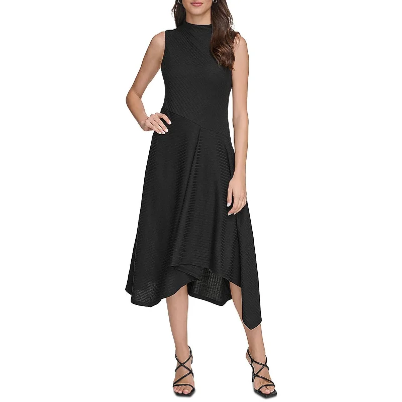 Buttoned Dresses for Stylish -DKNY Womens Asymmetrical Sleeveless Sheath Dress