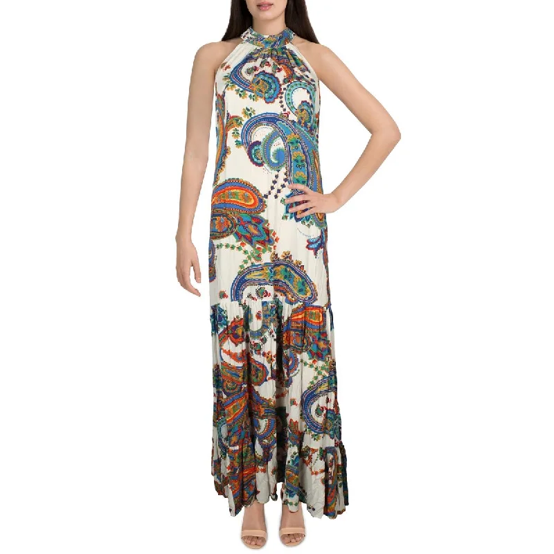 Patchwork Dresses for Bohemian -MSK Womens Paisely Maxi Halter Dress