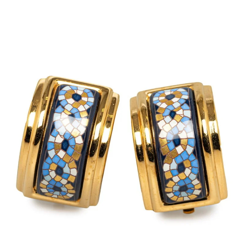 Drop Earrings for Office Wear -Hermes blue  Clip Earrings (Pre-Owned)