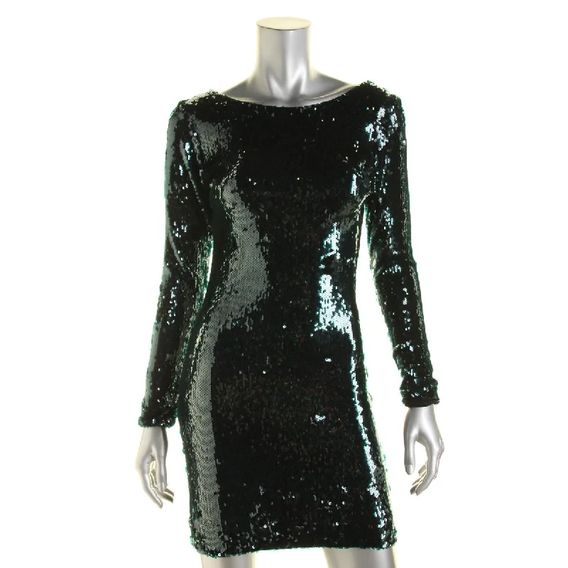 Strapless Dresses for Glamorous -Dress The Population Womens Sequined 3/4 Sleeves Cocktail Dress