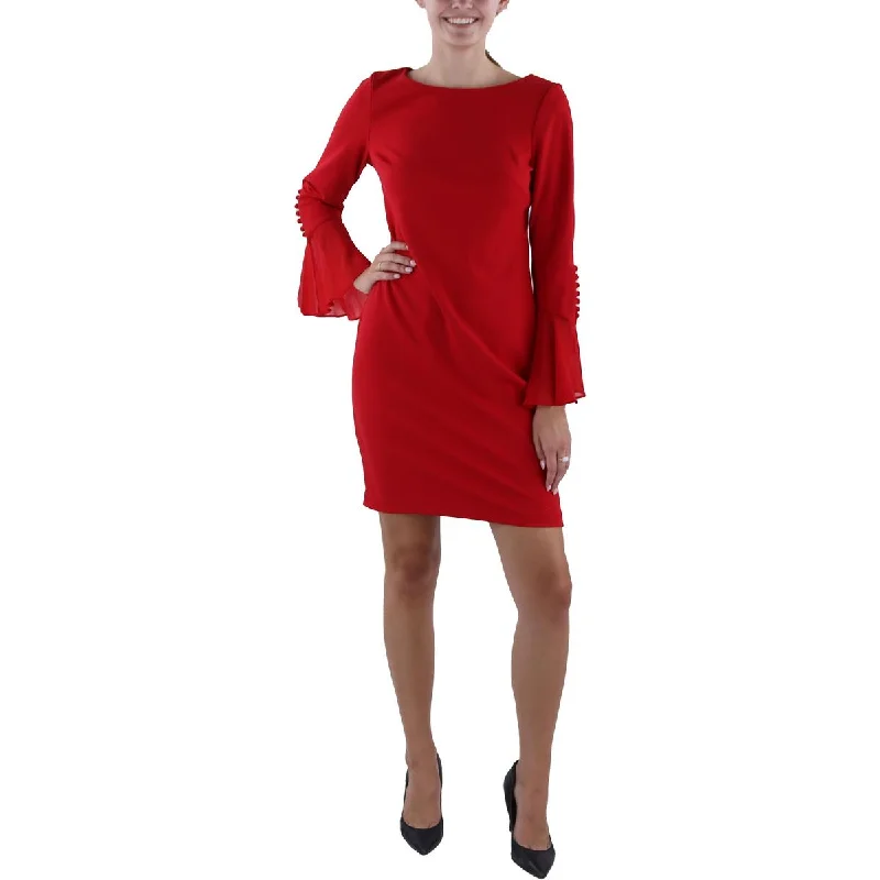 Solid Color Dresses for Simple -Calvin Klein Womens Petites Casual Daytime Sheath Dress