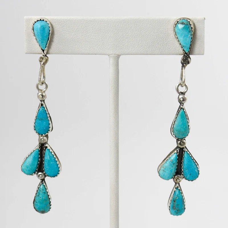 Oval Drop Earrings for Grace -Kingman Turquoise Earrings