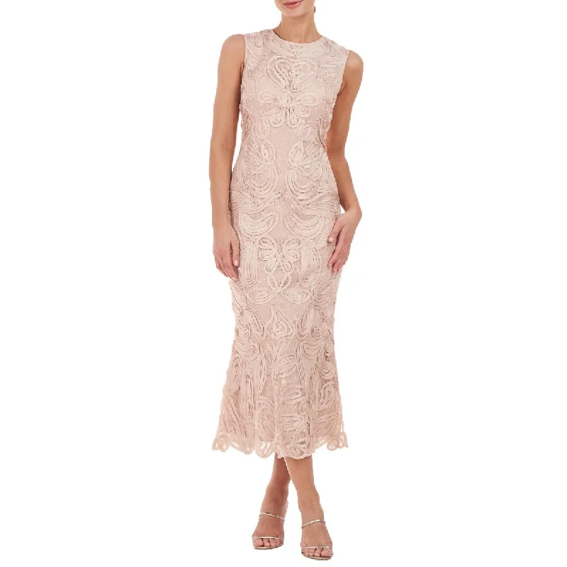 Office Dresses for Business -JS Collections Womens Lace Embroidered Midi Dress