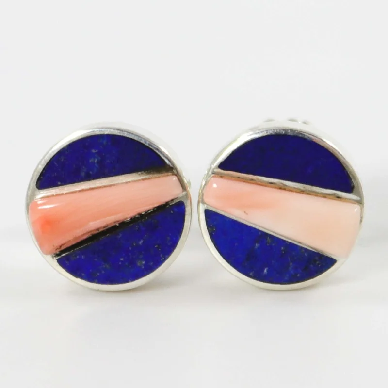 Minimalist Drop Earrings with Simplicity -Coral and Lapis Earrings