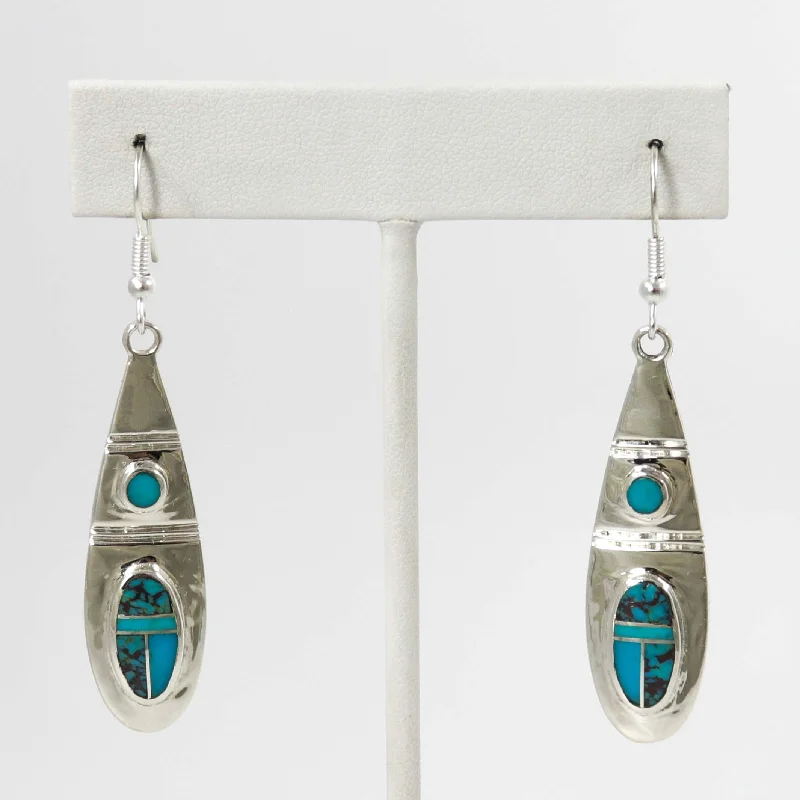 Drop Earrings for Travel Look -Kingman Turquoise Earrings