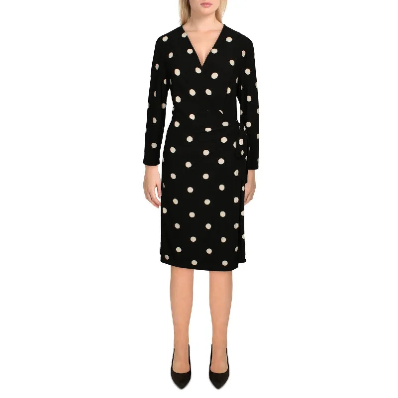 Wedding Dresses for Bridal Look -Anne Klein Womens Nomad Polka Dot Knee Wrap Dress