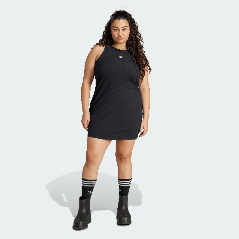 Resort Dresses for Vacation -Women's adidas Essentials Rib Tank Dress (Plus Size)