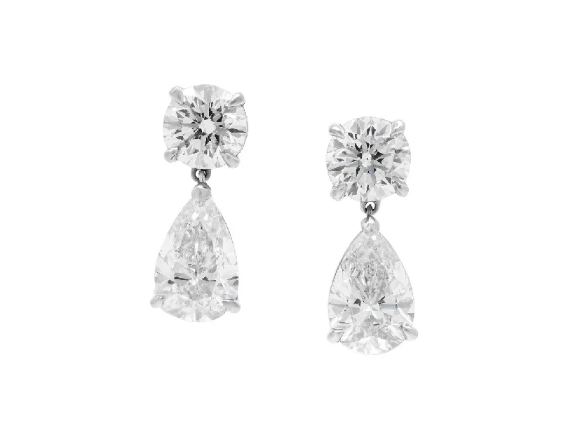 Hypoallergenic Drop Earrings for Sensitive -Beladora 'Bespoke' Diamond Drop Earrings, 4.95 total carats, in Platinum