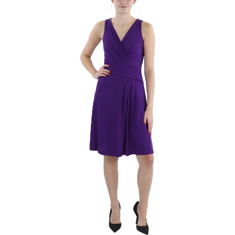 Long-sleeved Dresses for Coverage -Lauren Ralph Lauren Womens Drapey Midi Cocktail And Party Dress