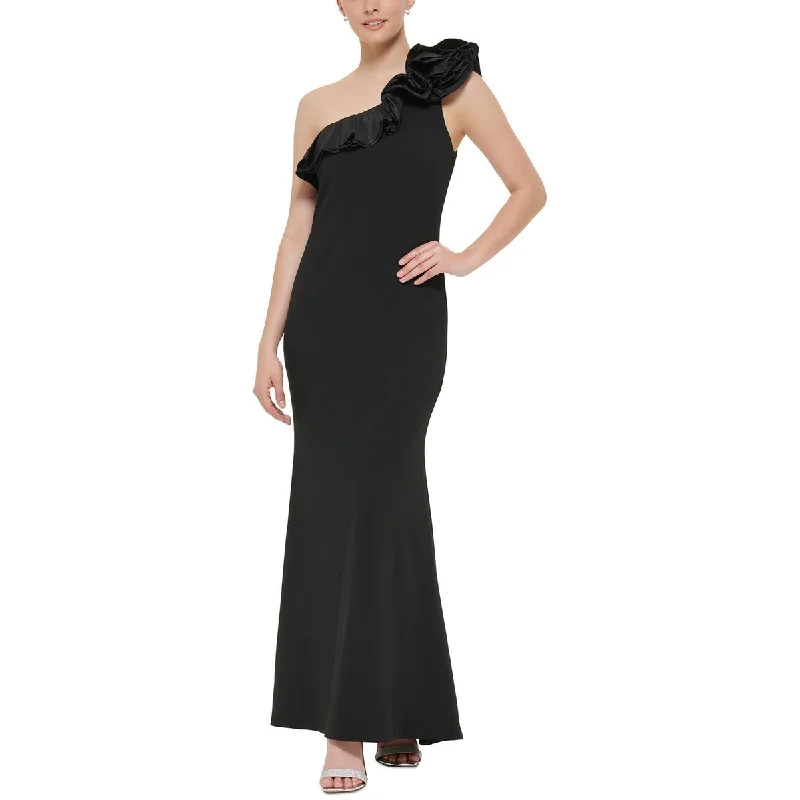 Spandex Dresses for Flexible -Jessica Howard Womens Petites Ruffled Long Evening Dress