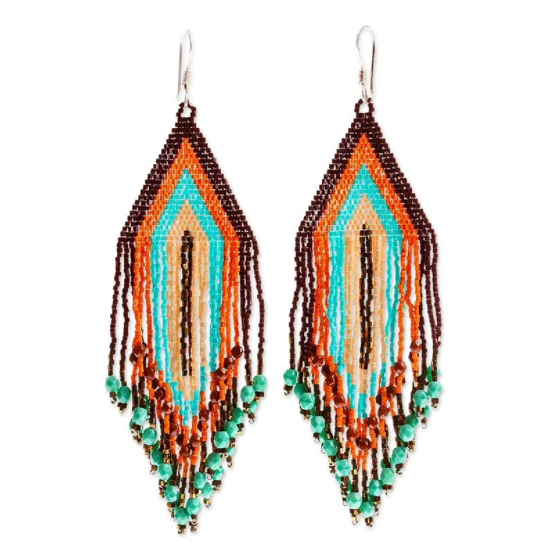 Drop Earrings for Everyday Glamour -NOVICA Traditions, Huichol glass beaded long earrings