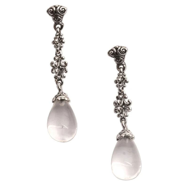 Large Drop Earrings for Statement -NOVICA Majestic Serenade, Quartz dangle earrings - 0.4