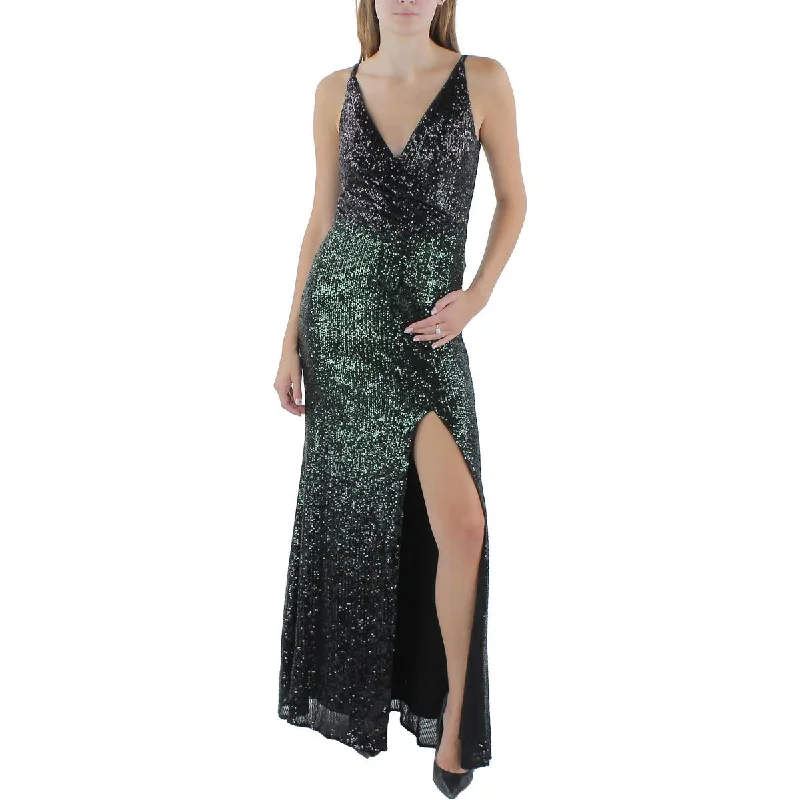 Vintage Dresses for Nostalgia -Dress The Population Womens Sequined Sleeveless Evening Dress