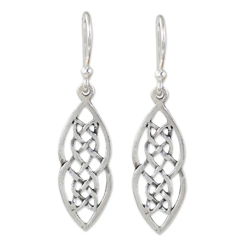 Square Drop Earrings for Modern -NOVICA Handmade Sterling Silver 'Celtic Braid' Earrings (Thailand)