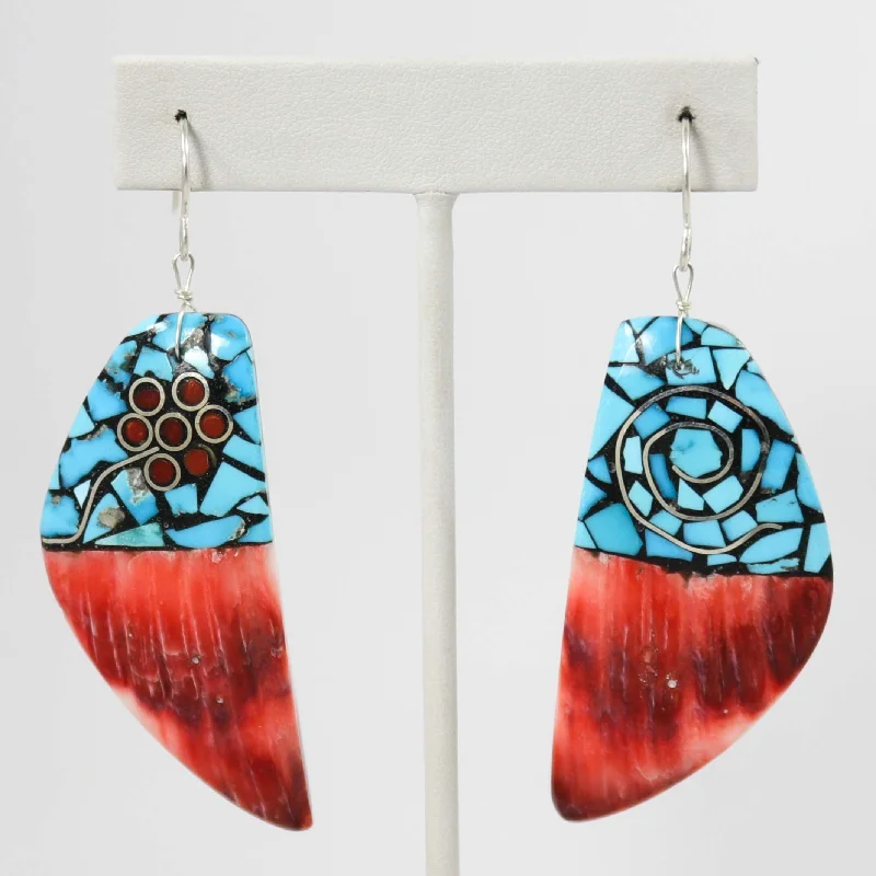 Drop Earrings with Polished Shine -Inlay Earrings