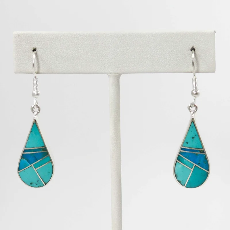 Long Drop Earrings for Dramatic -Kingman Turquoise Earrings