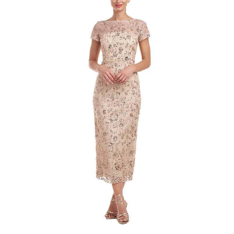 Valentine's Day Dresses for Romance -JS Collections Womens Henley Tea Sequin Embroidered Midi Dress