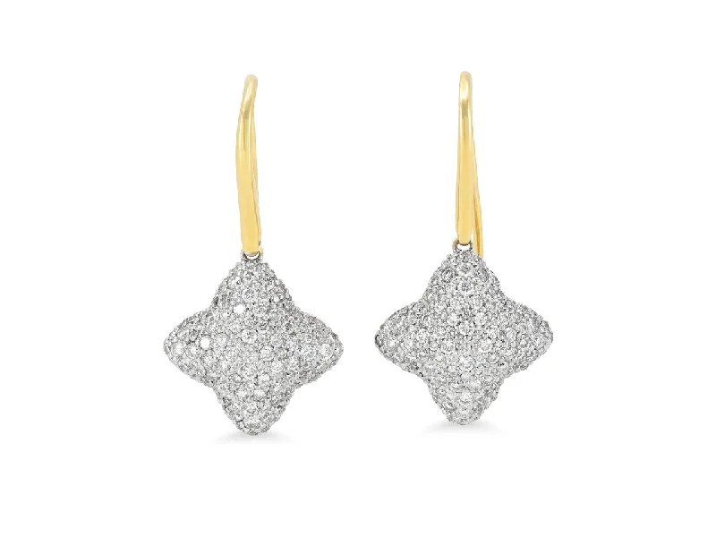 Animal Print Drop Earrings for Fun -David Yurman 'Quatrefoil' Diamond Earrings in 18K Gold