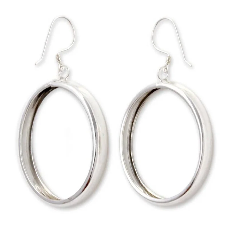 Retro Drop Earrings for Nostalgia -NOVICA Handmade Sterling Silver 'Perfect Halo' Earrings (Indonesia)