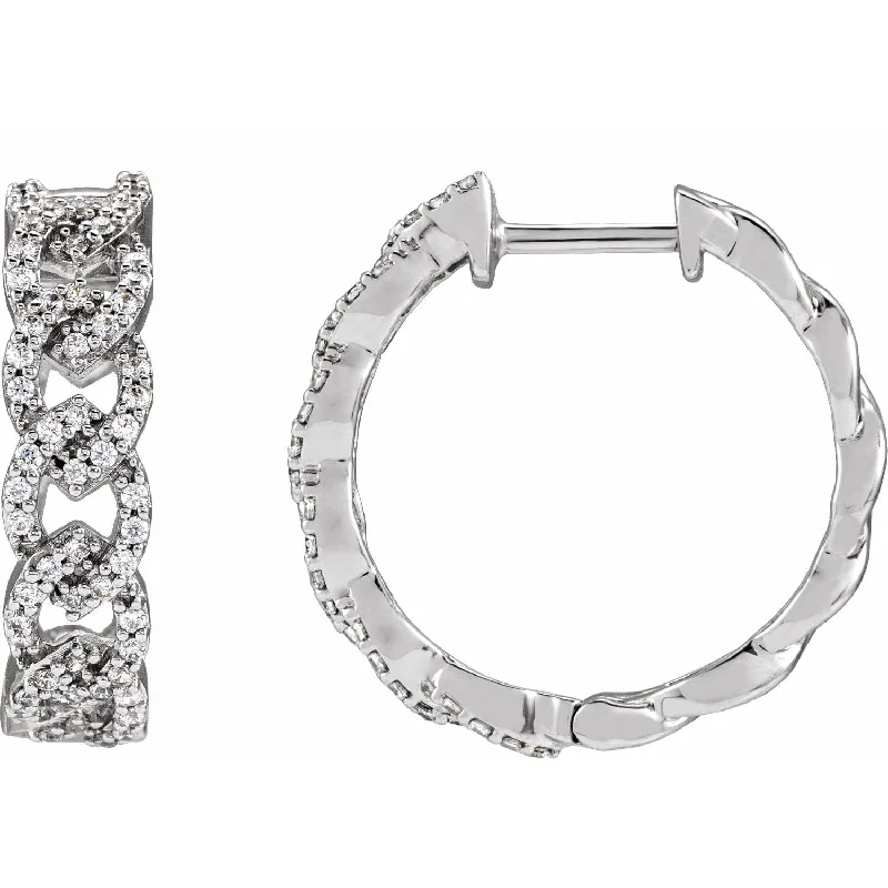 Animal Print Drop Earrings for Fun -14K White Gold 1/2ct Lab-Grown Diamond Hoop Earrings Clarity SI, Color G-H