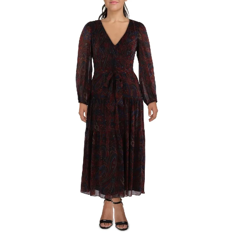 Christmas Dresses for Holiday -Lauren Ralph Lauren Womens Paisley Recycled  Maxi Dress