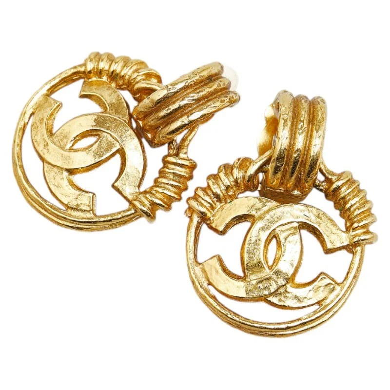 Drop Earrings for Beach Outfit -Chanel   Plating Clip Earrings (Pre-Owned)