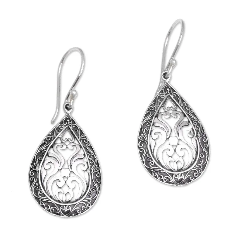 Drop Earrings for Anniversary -NOVICA Silver Drop, Sterling silver dangle earrings - 1.6*0.4