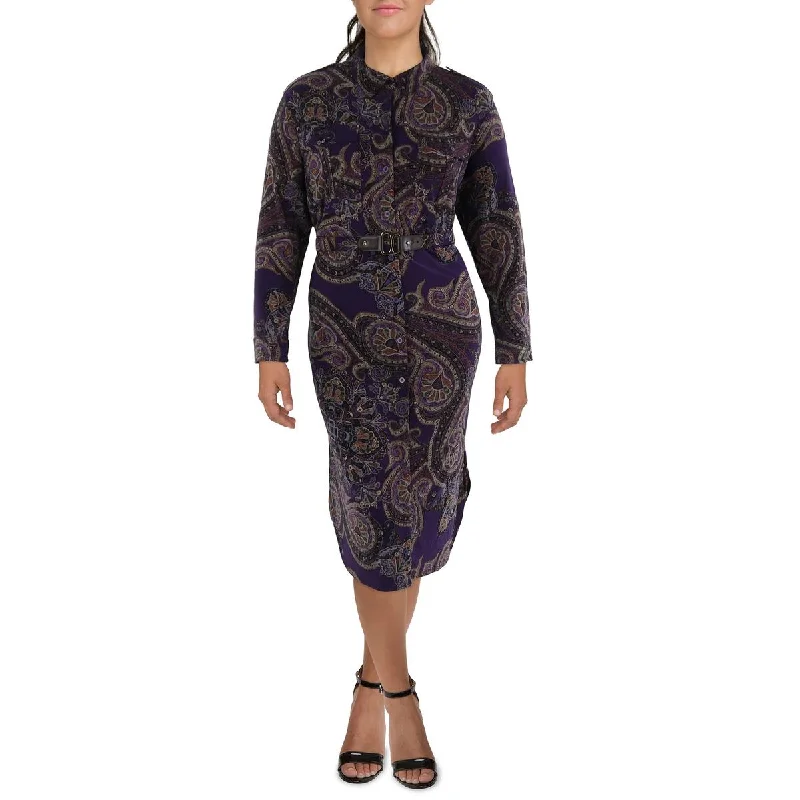 Bridesmaid Dresses for Ceremony -Lauren Ralph Lauren Womens Plus   Paisley Work Day Wear Shirtdress