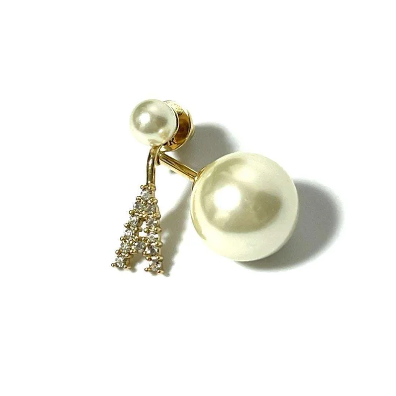 Lightweight Drop Earrings for All Day -Christian Dior Artificial ivory Metal Rhinestone Drop Earrings (Pre-Owned)