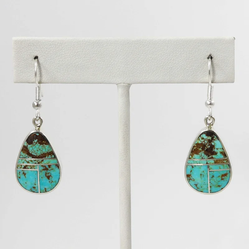 Small Drop Earrings for Delicate -Number Eight Turquoise Earrings