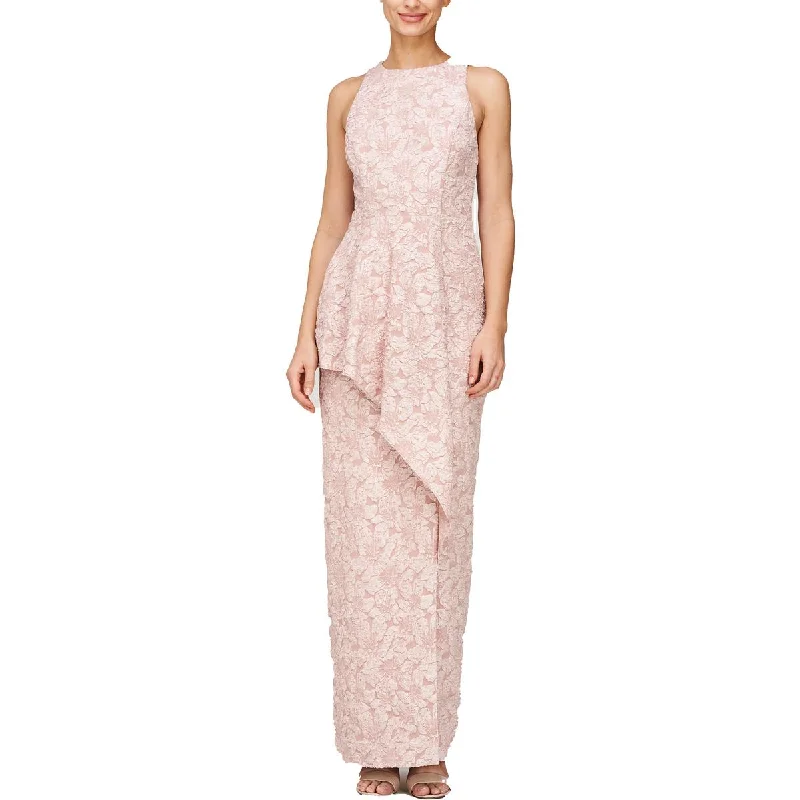 Long-sleeved Dresses for Coverage -JS Collections Womens Noel Jacquard Floral Evening Dress