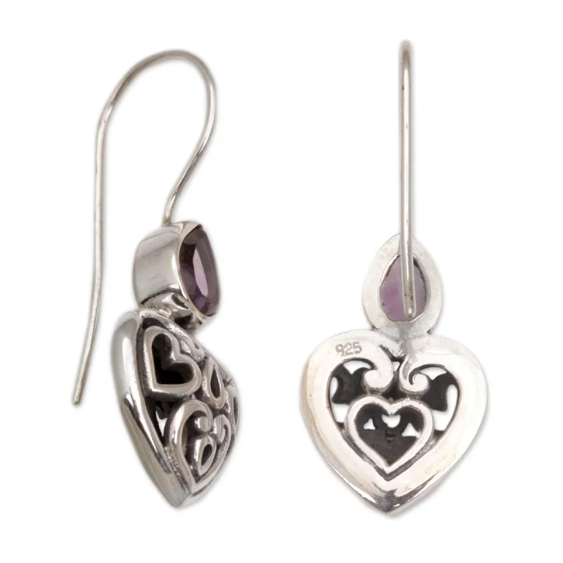 Gemstone Drop Earrings for Color -NOVICA Sterling Silver Dangle Earrings, 'Heart'S Desire' (Indonesia) - 1*0.4