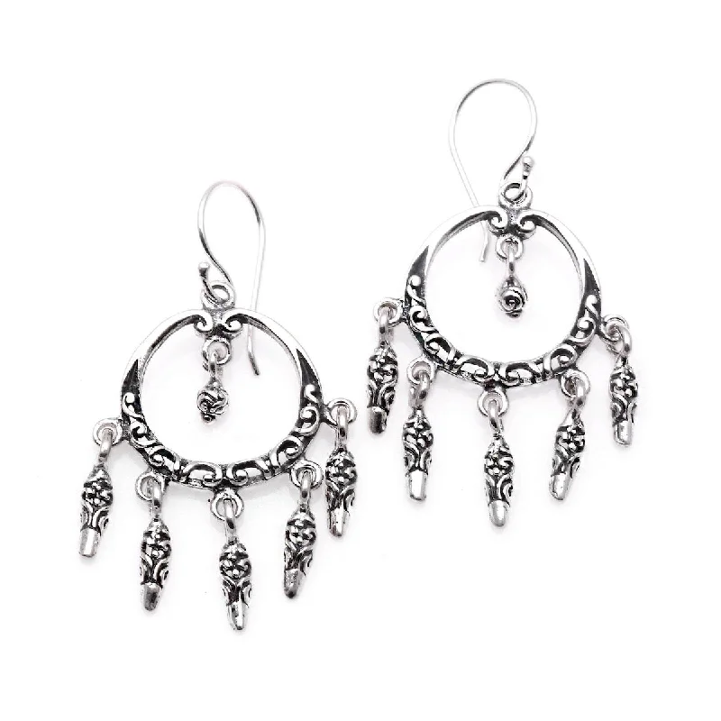 Drop Earrings for Gym Workout -NOVICA Dream Catcher Rain, Sterling silver chandelier earrings - 1.6" L x 0.9" W x 0.1" D