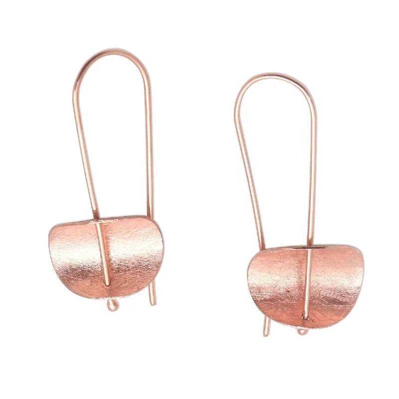 Lead Free Drop Earrings for Health -NOVICA Urban Minimalism, Rose gold plated sterling silver drop earrings - 1.3*0.8